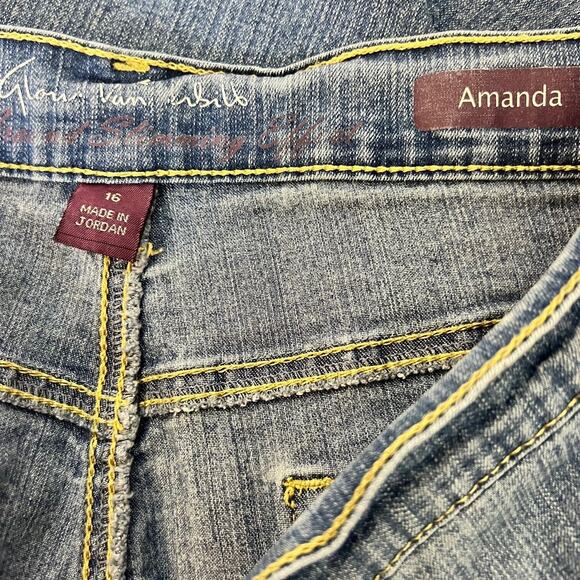 Gloria Vanderbilt Womens Denim Bermuda Shorts Size 16 Pocket Bling - Picture 5 of 6